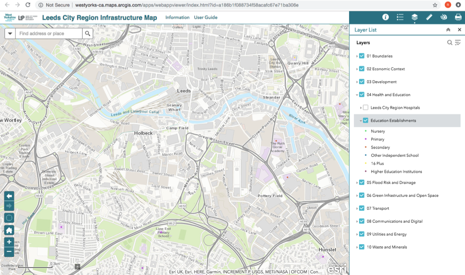 Leeds CIty Region interactive map - sample 30 Nov 18